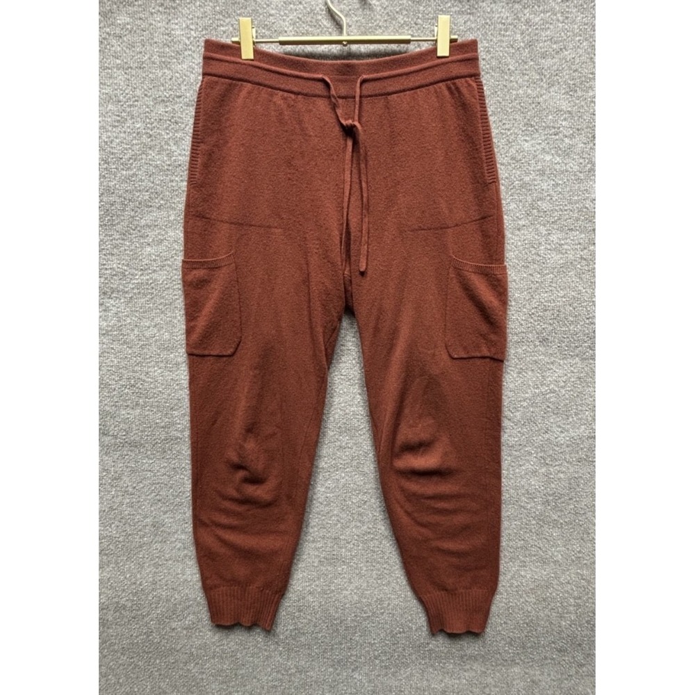 Naadam 100% Cashmere Jogger Sweatpant Women Small Burnt Orange Lounge‎ Pants EUC